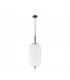 Lato 22cm Globe Pendant Ceiling Light Black Metal Opal Glass LED E27-1