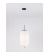 Lato 22cm Globe Pendant Ceiling Light Black Metal Opal Glass LED E27-4
