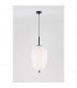 Lato 27cm Globe Pendant Ceiling Light Black Metal Opal Glass LED E27-3