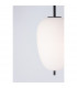 Lato 27cm Globe Pendant Ceiling Light Black Metal Opal Glass LED E27-5
