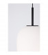 Lato 27cm Globe Pendant Ceiling Light Black Metal Opal Glass LED E27-8