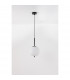 Lato 18.5cm Globe Pendant Ceiling Light Black Metal Opal Glass LED E14-3