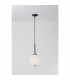 Lato 18.5cm Globe Pendant Ceiling Light Black Metal Opal Glass LED E14-5