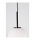 Lato 18.5cm Globe Pendant Ceiling Light Black Metal Opal Glass LED E14-6