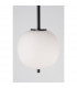 Lato 18.5cm Globe Pendant Ceiling Light Black Metal Opal Glass LED E14-7