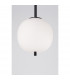 Lato 18.5cm Globe Pendant Ceiling Light Black Metal Opal Glass LED E14-8