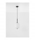 Lato 16.5cm Globe Pendant Ceiling Light Black Metal Opal Glass LED E14-2