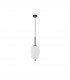 Lato 15.8cm Globe Pendant Ceiling Light Black Metal Opal Glass LED E14-1