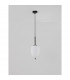Lato 15.8cm Globe Pendant Ceiling Light Black Metal Opal Glass LED E14-3