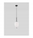Lato 15.8cm Globe Pendant Ceiling Light Black Metal Opal Glass LED E14-4