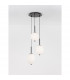 Lato 3 Light Cluster Pendant Ceiling Light Black Metal Opal Glass LED E14-4