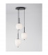 Lato 3 Light Cluster Pendant Ceiling Light Black Metal Opal Glass LED E14-5