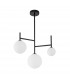 Licato 3 Light Globe Ceiling Light Opal Glass Sandy Black Aluminium LED G9-1