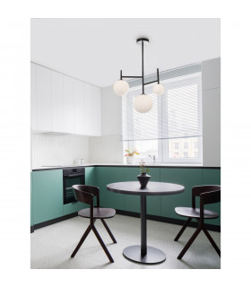 Licato 3 Light Globe Ceiling Light Opal Glass Sandy Black Aluminium LED G9-2