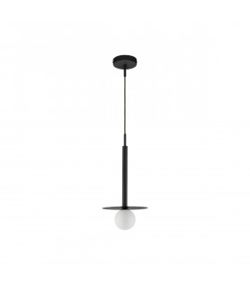 Pielo Globe Pendant Ceiling Light Sandy Black Metal Opal Glass LED G9W 1x5W-1