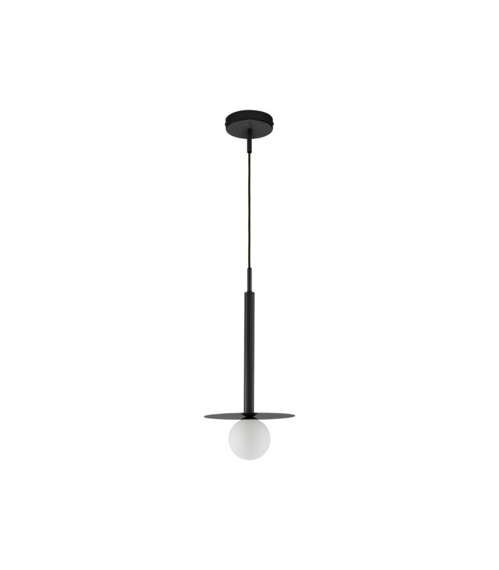 Pielo Globe Pendant Ceiling Light Sandy Black Metal Opal Glass LED G9W 1x5W-1