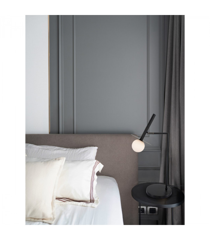 Pielo Desk Task Lamp Sandy Black Metal Opal Glass LED G9I-2