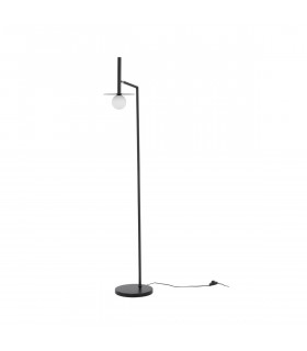 Pielo Task Floor Lamp Sandy Black Metal Opal Glass LED G9I-1