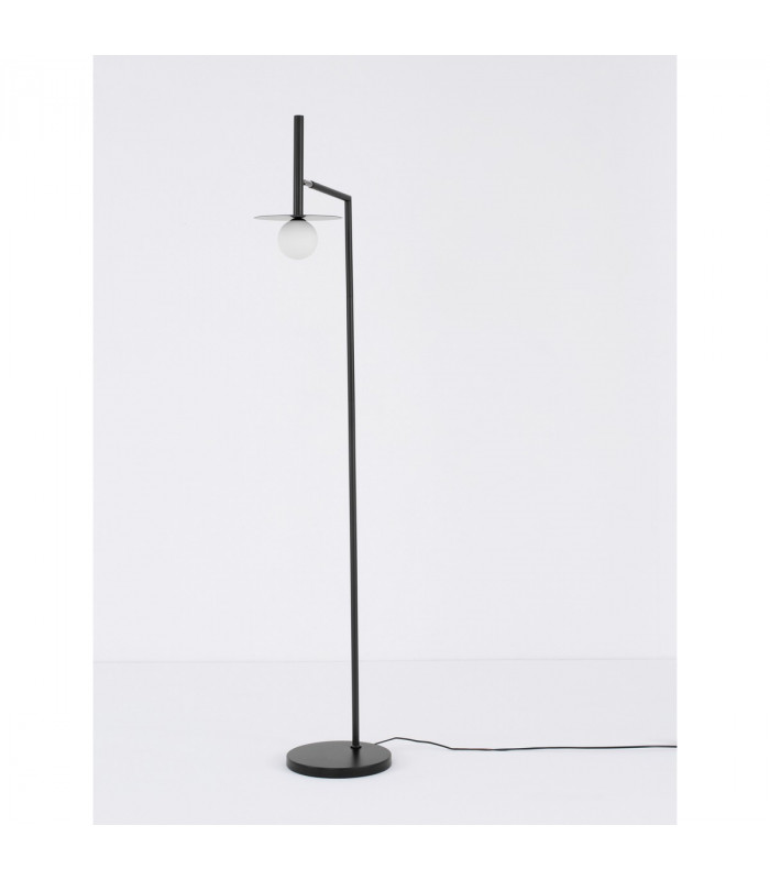 Pielo Task Floor Lamp Sandy Black Metal Opal Glass LED G9I-2