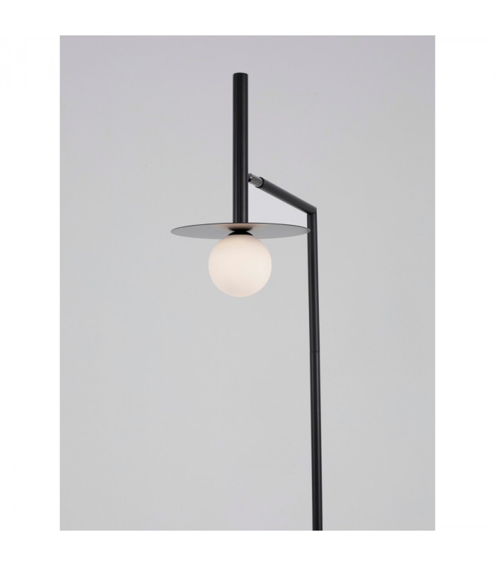 Pielo Task Floor Lamp Sandy Black Metal Opal Glass LED G9I-4