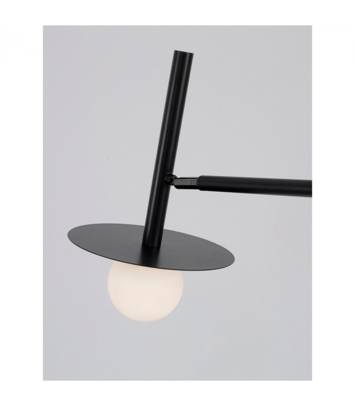 Pielo Task Floor Lamp Sandy Black Metal Opal Glass LED G9I-5