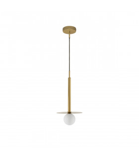 Pielo Globe Pendant Ceiling Light Brass Gold Metal Opal Glass LED G9W 1x5W-1