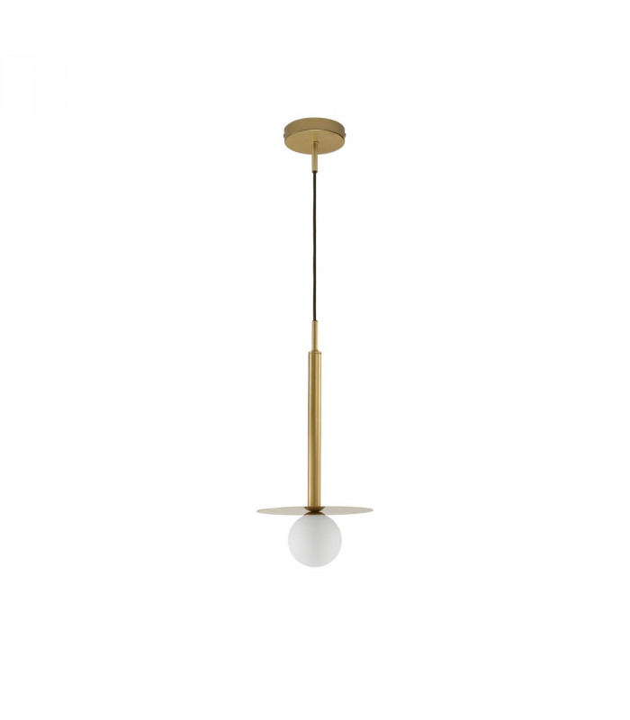 Pielo Globe Pendant Ceiling Light Brass Gold Metal Opal Glass LED G9W 1x5W-1
