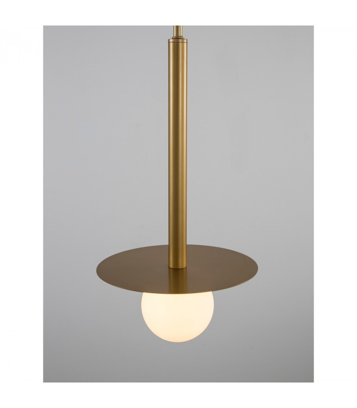 Pielo Globe Pendant Ceiling Light Brass Gold Metal Opal Glass LED G9W 1x5W-5