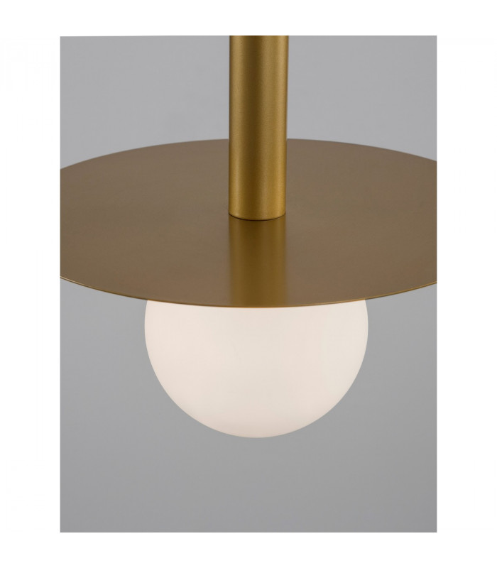 Pielo Globe Pendant Ceiling Light Brass Gold Metal Opal Glass LED G9W 1x5W-7