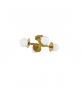 Pielo 4 Light Globe Ceiling Light Brass Gold Metal Opal Glass LED G9-1