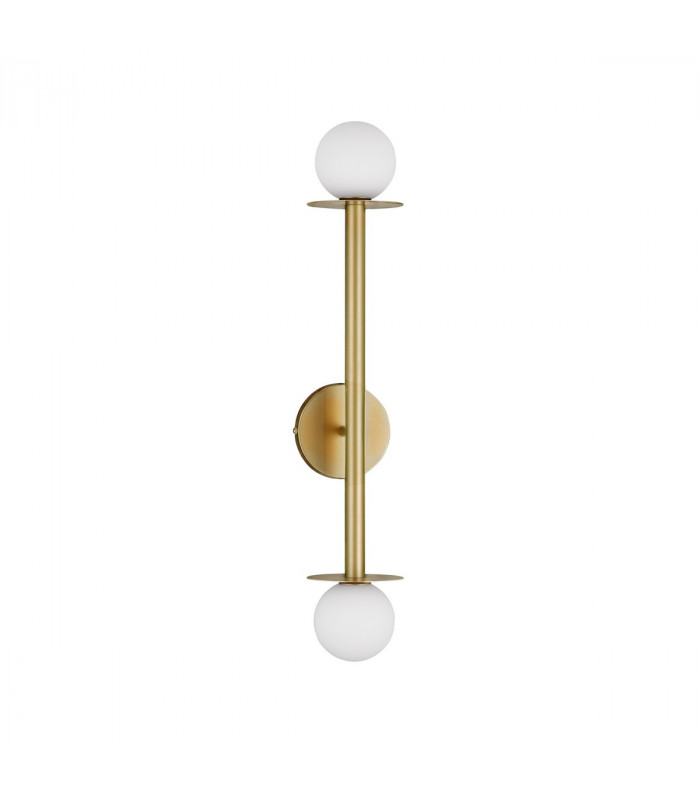 Pielo 2 Light Wall Lamp Brass Gold Metal Opal Glass LED G9-1