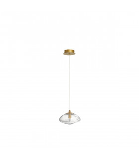 King 16cm Dome Pendant Ceiling Light Brass Gold Metal Blown Clear Glass LED G9-1