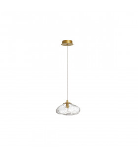 King 20cm Dome Pendant Ceiling Light Brass Gold Metal Blown Clear Glass LED G9-1