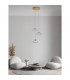 King 3 Light Cluster Pendant Ceiling Light Brass Gold Metal Blown Clear Glass LED G9-2