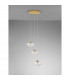 King 3 Light Cluster Pendant Ceiling Light Brass Gold Metal Blown Clear Glass LED G9-3