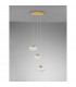 King 3 Light Cluster Pendant Ceiling Light Brass Gold Metal Blown Clear Glass LED G9-4