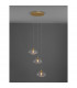 King 3 Light Cluster Pendant Ceiling Light Brass Gold Metal Blown Clear Glass LED G9-5
