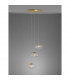 King 3 Light Cluster Pendant Ceiling Light Brass Gold Metal Blown Clear Glass LED G9-6