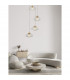 King 3 Light Cluster Pendant Ceiling Light Brass Gold Metal Blown Clear Glass LED G9-2