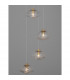 King 3 Light Cluster Pendant Ceiling Light Brass Gold Metal Blown Clear Glass LED G9-6