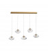 King 5 Light Bar Pendant Ceiling Light Brass Gold Metal Blown Clear Glass LED G9-1
