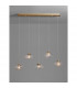 King 5 Light Bar Pendant Ceiling Light Brass Gold Metal Blown Clear Glass LED G9-4