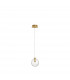 Coen 12cm Globe Pendant Ceiling Light Brass Gold Metal Clear Glass LED G9-1