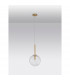 Coen 25cm Globe Pendant Ceiling Light Brass Gold Metal Clear Glass LED E27-3