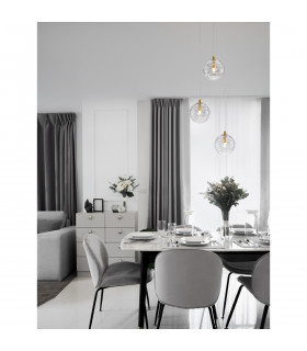 Coen 3 Light Cluster Pendant Ceiling Light Brass Gold Metal Clear Glass LED G9-2