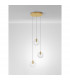 Coen 3 Light Cluster Pendant Ceiling Light Brass Gold Metal Clear Glass LED G9-3