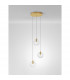 Coen 3 Light Cluster Pendant Ceiling Light Brass Gold Metal Clear Glass LED G9-4