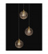 Coen 3 Light Cluster Pendant Ceiling Light Brass Gold Metal Clear Glass LED G9-6