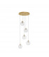 Coen 5 Light Cluster Pendant Ceiling Light Brass Gold Metal Clear Glass LED G9-1