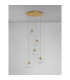 Coen 5 Light Cluster Pendant Ceiling Light Brass Gold Metal Clear Glass LED G9-3